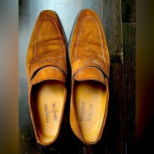 Magnanni brown suede men’s loafers